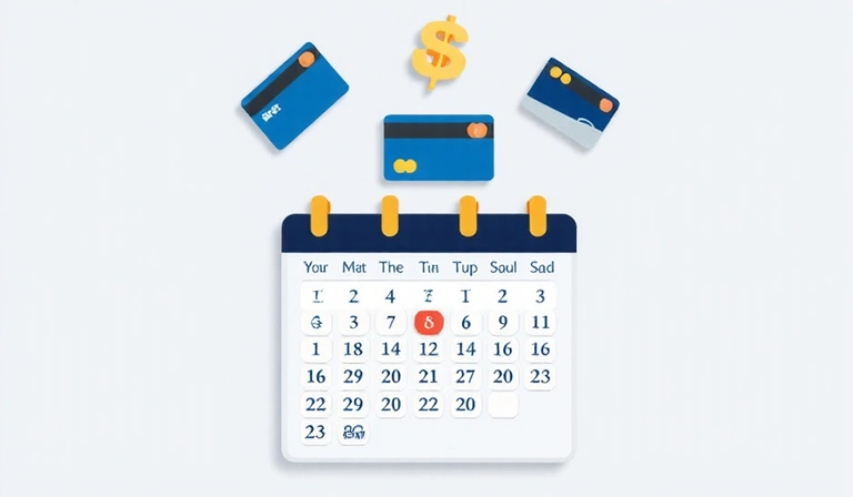 Iconos de métodos de pago seguros como tarjetas de crédito y PayPal flotando sobre un calendario que muestra la flexibilidad de programación, simbolizando pagos y cancelaciones.
